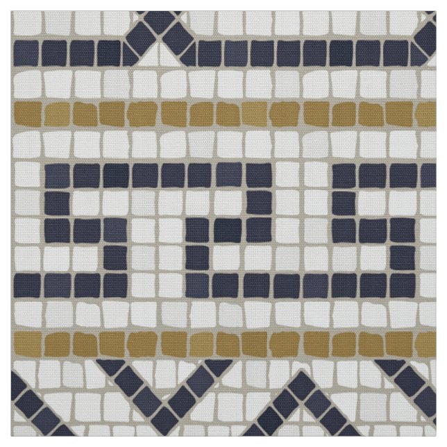 Roman motive mosaic geometric pattern fabric (Swatch)