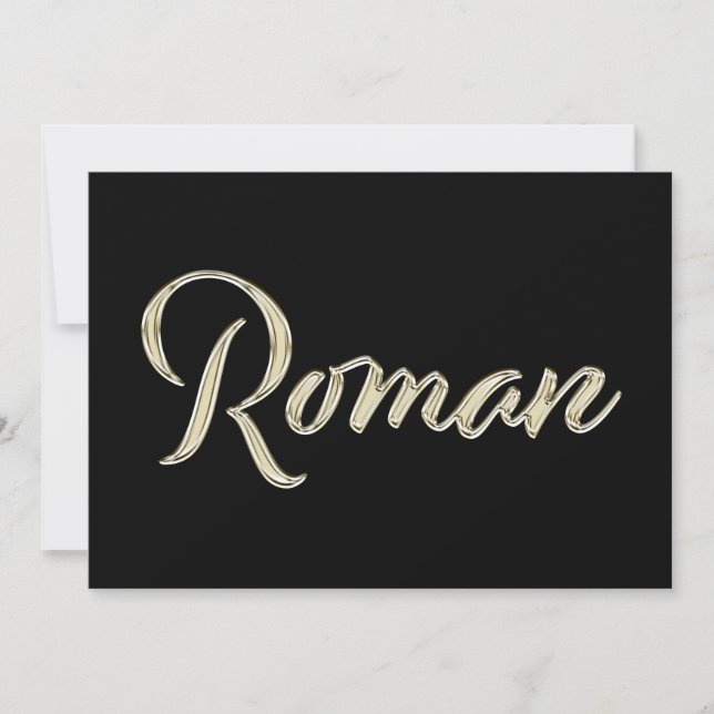 Roman Name white Handwriting Card (Front)
