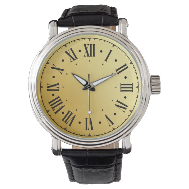  Roman Numbers  Black Teal Men's  Watch (Front)