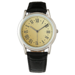  Roman Numbers  Black Teal Men's  Watch