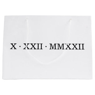 Roman Numeral and Name Shopping Bag