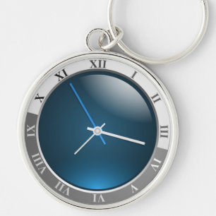 ROMAN NUMERAL CLOCK KEY RING