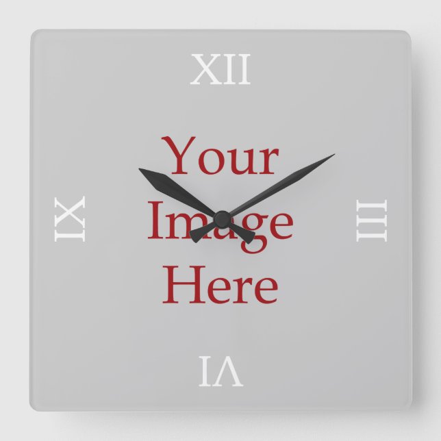 Roman Numeral Create Your Own Square Wall Clock (Front)