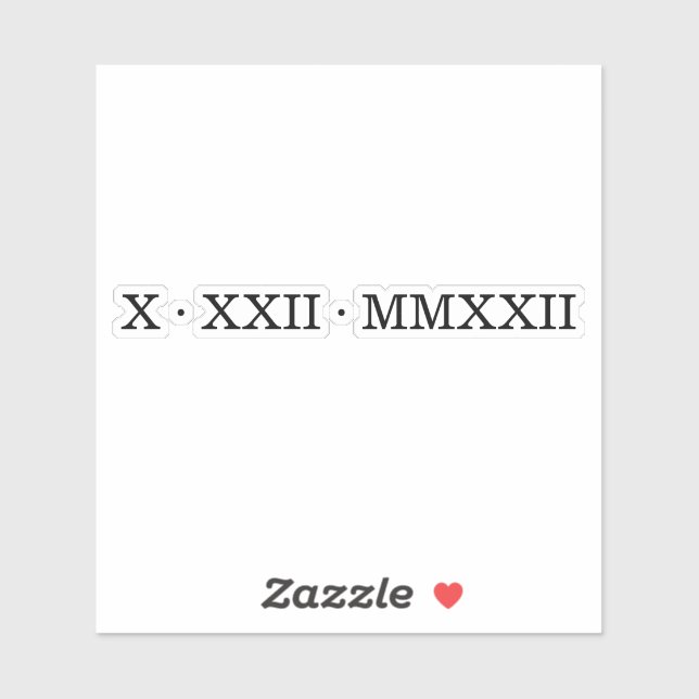 Roman Numeral Custom-Cut Vinyl Sticker (Sheet)