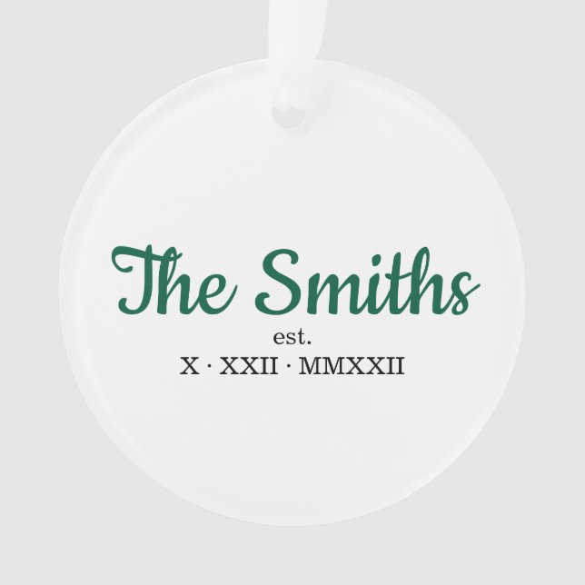 Roman Numeral Date Sticker Ornament (Front)