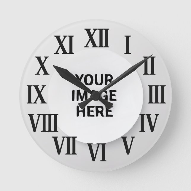 Roman Numeral Wall Clock with Photo and Name (Front)