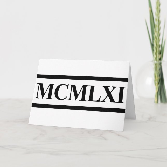 Roman Numerals 1961 50th Birthday Card (Front)