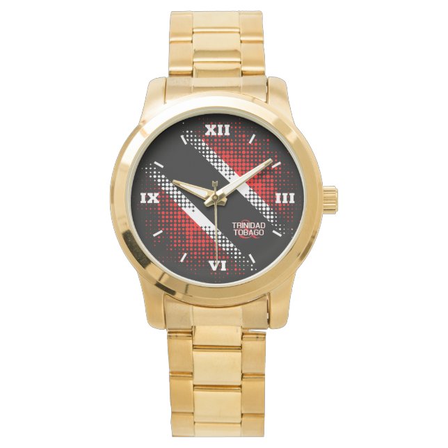 Roman Numerals Abstract Trinidad and Tobago Flag Watch (Front)