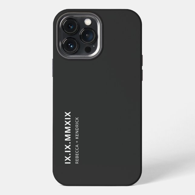  Roman Numerals Anniversary Date Matching Couple iPhone Case (Back)