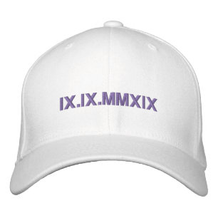 Roman Numerals Anniversary Special Date Modern Embroidered Hat