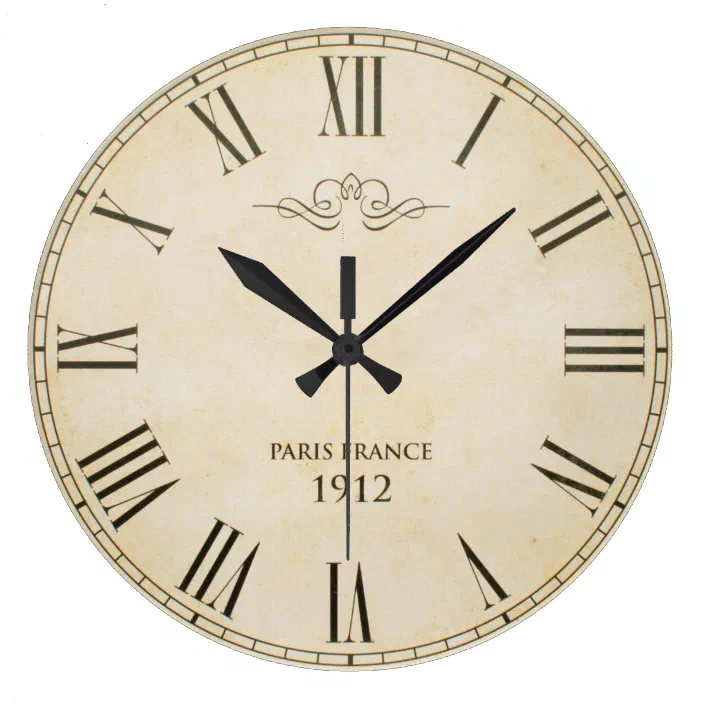 Roman Numerals Clock Face Paris France 1912 Zazzle Co Uk