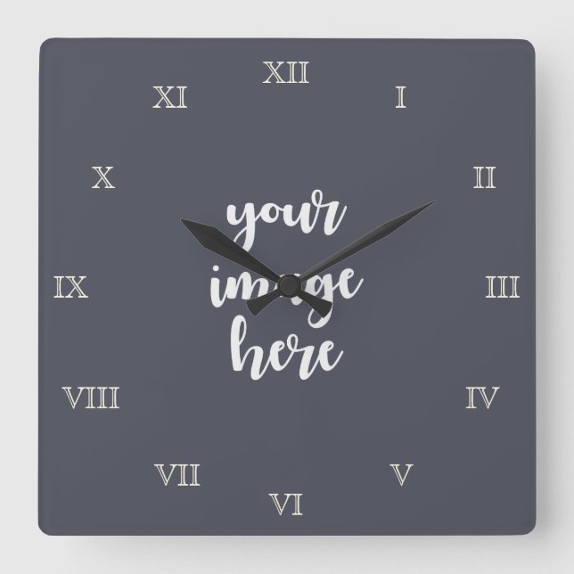 Roman Numerals Create Your Own Blank Template Square Wall Clock (Front)