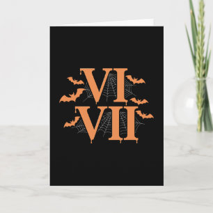 Roman Numerals Vi Vii 67 Meme Gen Alpha Halloween Card