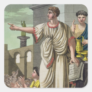 Roman Orator, from 'L'Antica Roma', 1825 (colour l Square Sticker