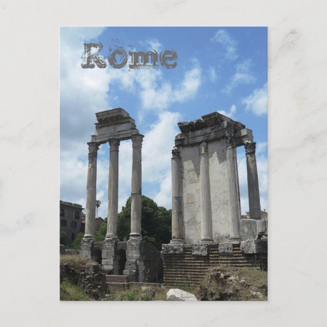 Roman Ruins Ancient Columns Rome Italy Monument Postcard (Front)