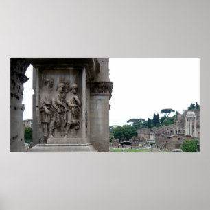 Roman Ruins Entrance in Rome Italy Poster