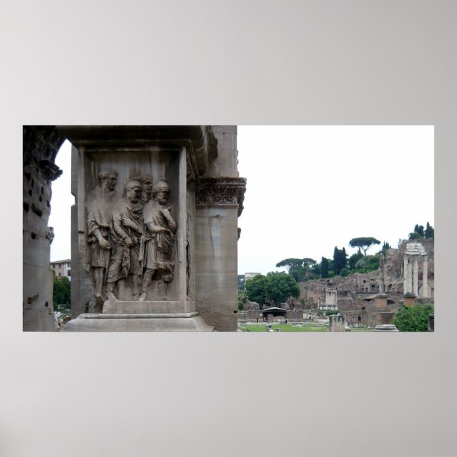 Roman Ruins Entrance in Rome Italy Poster (Front)