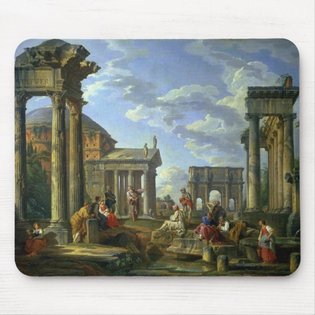 Roman Ruins with a Prophet, 1751 Mouse Mat (Front)