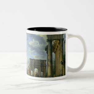 Roman Ruins with a Prophet, 1751 Two-Tone Coffee Mug