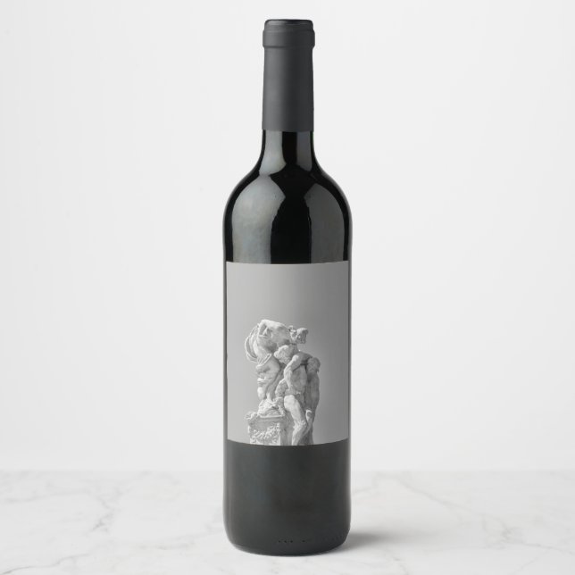 Roman sculptures in modern composition wine label (Front)