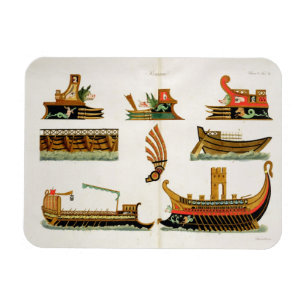 Roman Ships with details of figureheads, plate 23, Magnet