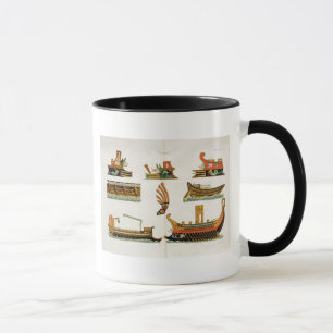 Roman Ships with details of figureheads, plate 23, Mug