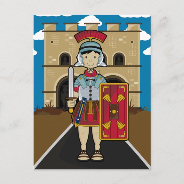 Roman Soldier Guarding Fort Postcard (Front)