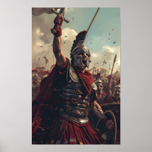 Roman Soldier in Worm's Eye View Poster