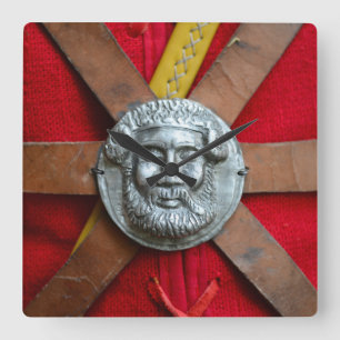 Roman soldier uniform Jupiter god medallion metal Square Wall Clock