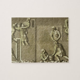 Roman soldiers building a fort, plate 21 from 'Le Jigsaw Puzzle