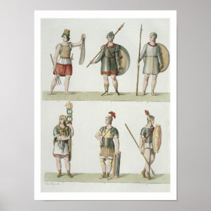 Roman Soldiers, detail from plate 2, Class 5 of Pa Poster