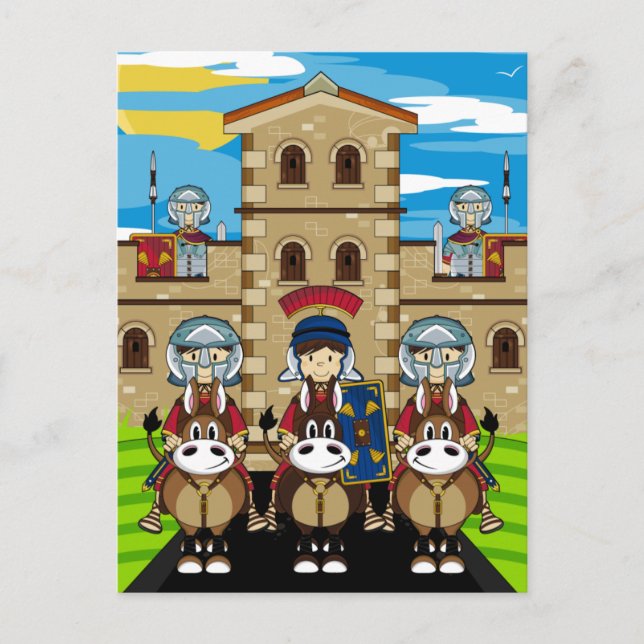 Roman Soldiers Guarding Tower Fort Postcard (Front)
