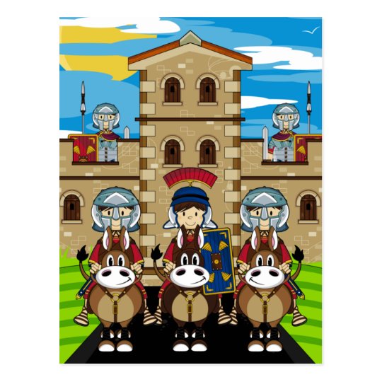 Roman Soldiers Guarding Tower Fort Postcard
