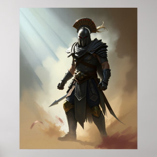 Roman Spartan Warrior, Dark Armour Poster