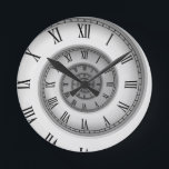 Roman Spiral 121 Round Clock<br><div class="desc">A spiral faced clock design,  with Roman numerals spiralling back into the depths of a vortex of time itself. And,  you are getting sleepy,  sleepy.</div>