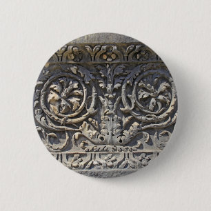 Roman stone 6 cm round badge