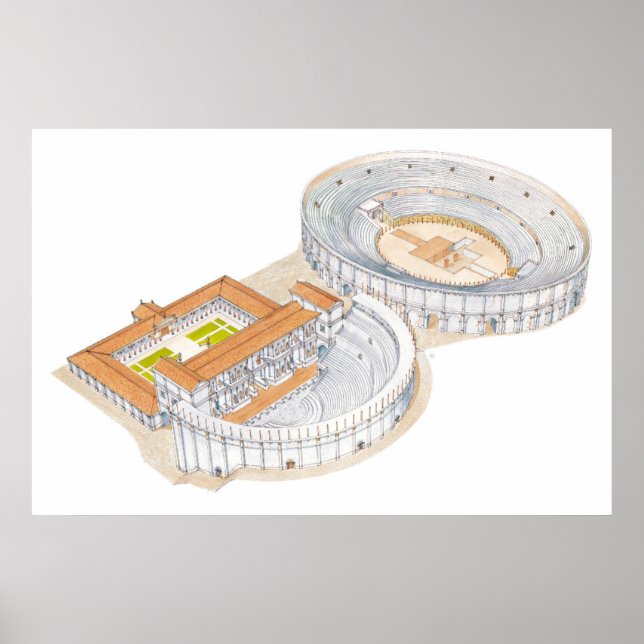 Roman theatre and amphitheatre. Reconstruction. Poster (Front)