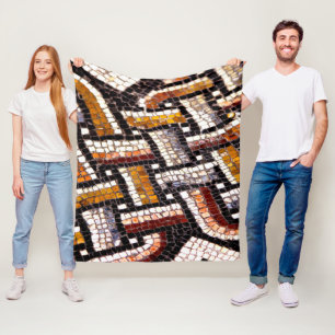 Roman Tile Mosaic Fleece Blanket