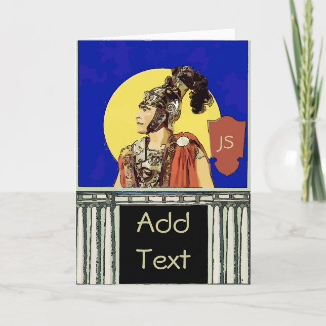 Roman Toga Party Initials edit Note Card (Front)
