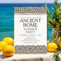 Roman Toga Party Invitation with stone elements