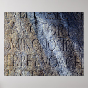 Roman typography at the Forum, Rome, Italy Poster