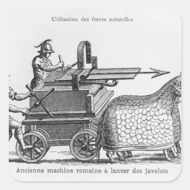 Roman war machine for firing javelins square sticker (Front)