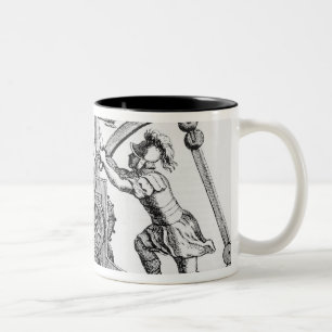 Roman war machine for firing spears Two-Tone coffee mug