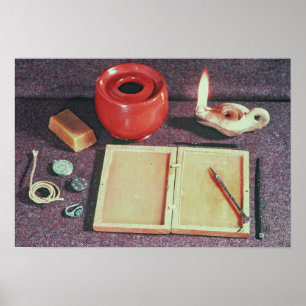 Roman writing materials poster