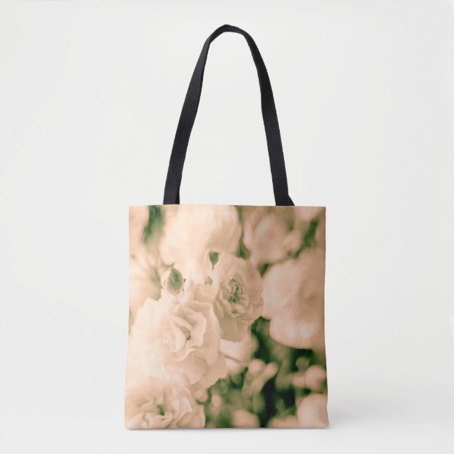 Romance and Ruffles Carnations floral design totes (Front)