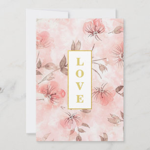 *~ Romance Blush Flower LOVE AR26 QR  RSVP Wedding Invitation