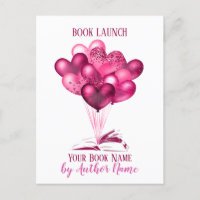 Romance Book Launch Party Postcard Invitation