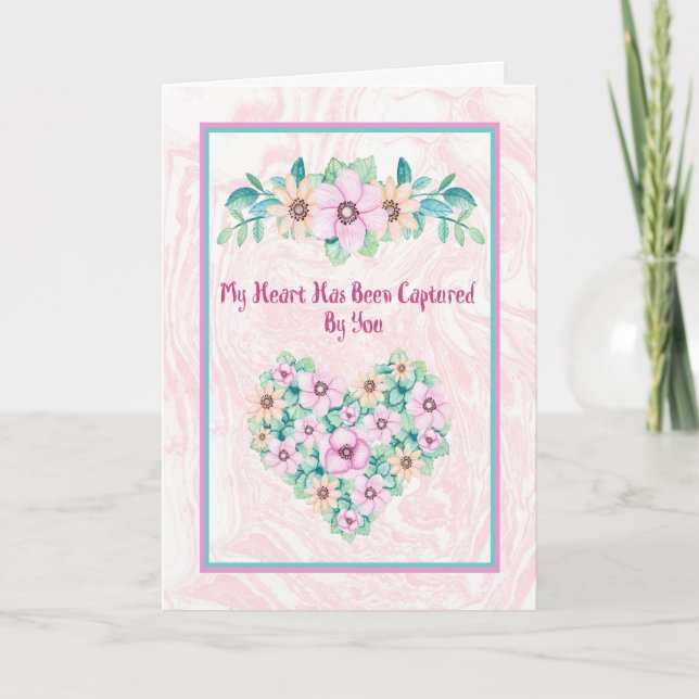 Romance Card with Floral Heart (Front)