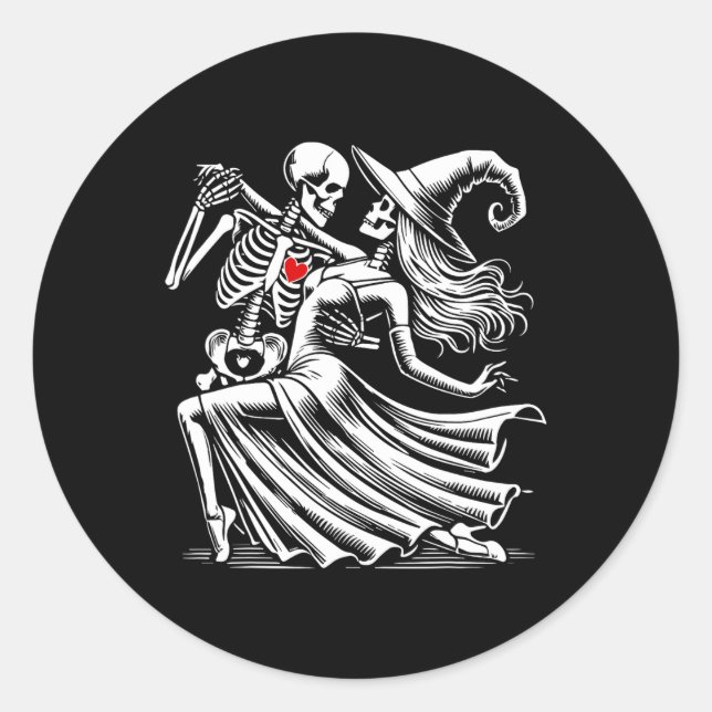 Romance Dance With Witch  Classic Round Sticker (Front)