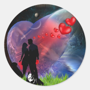 Romance dinner  classic round sticker